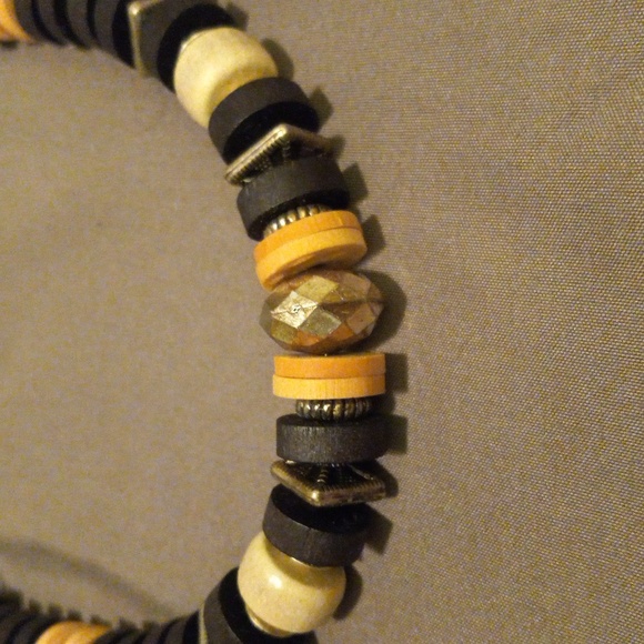 Chico's Adjustable Necklace with Black Wood Beads - Picture 3 of 5